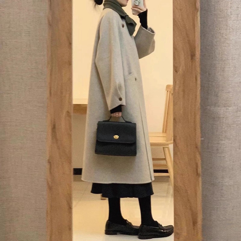韩系双面羊绒毛呢子大衣