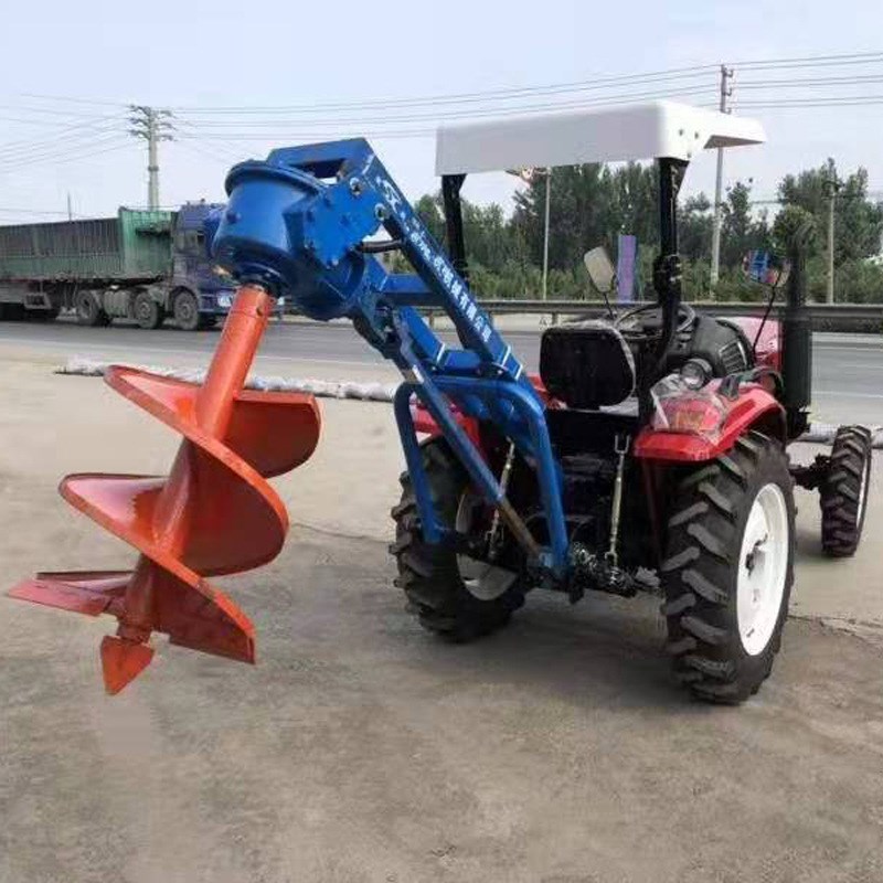 四轮拖拉机d后挂式挖坑施肥种植用螺旋钻坑工具 春季植树钻坑机