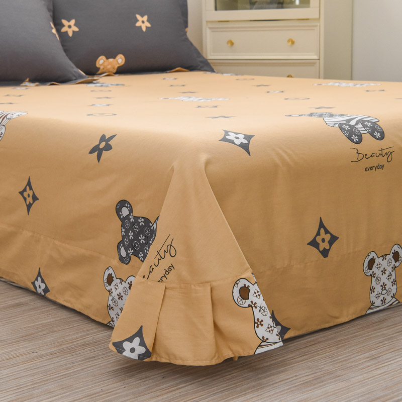 加厚加密简约纯棉床单 新款全棉133x76被单花卉1.2m1.5米1.8m床