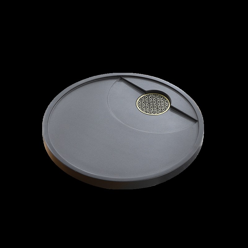 天然乌金石茶盘圆形单盘石材一体整块石板家用客厅茶台干泡茶托盘