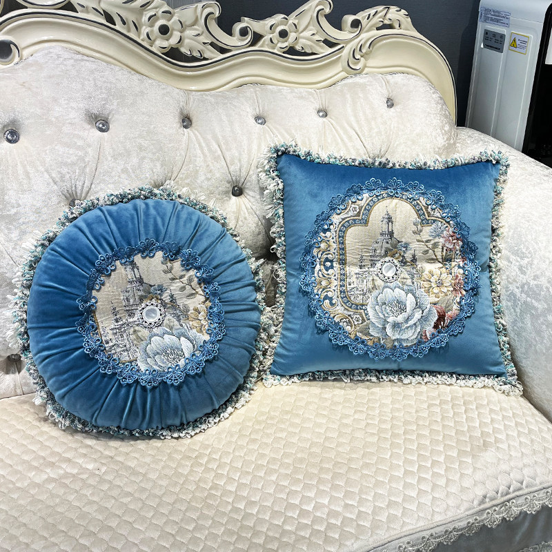 欧欧式美式沙发高档抱枕靠枕新品圆枕南瓜枕含芯可拆洗包邮