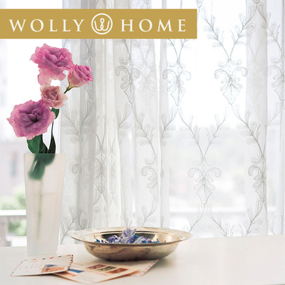 美式田园乡村欧式经典高档绣花白色窗纱白纱薄纱卧室客厅飘窗纱帘