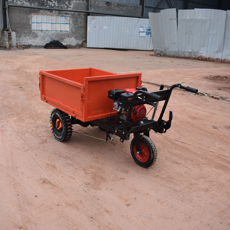 汽油三开门斗车柴油三轮车工地果园养殖拉粪汽油手推翻斗车小推车