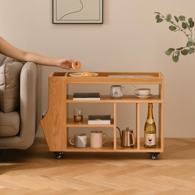 沙发边柜侧边柜实木边几客厅可移动茶几边桌置物架餐边柜小推车