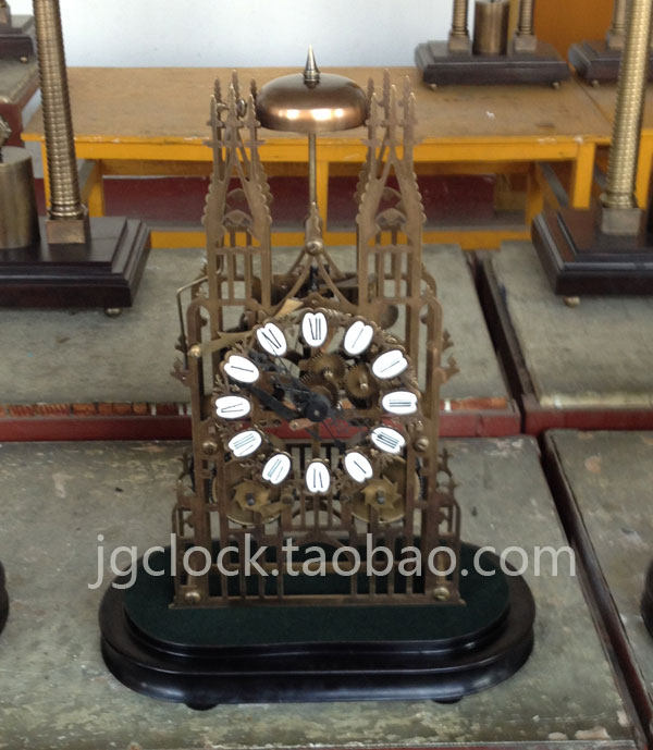 仿古钟 欧式座钟纯铜座钟 摆设软装饰品 纯铜玻璃骨架钟,家居饰品,座钟,淘宝优惠券,粉丝福利购,淘宝优惠卷