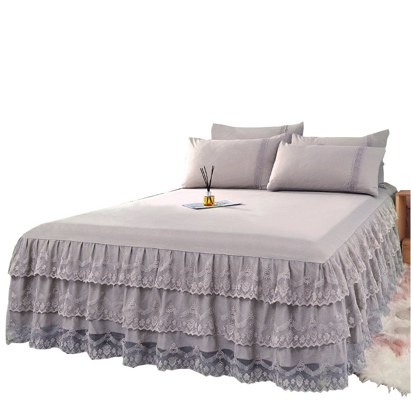 韩版公主风蕾丝花边床裙式单件1.8米床罩套L防尘保护套2x2.2夏季