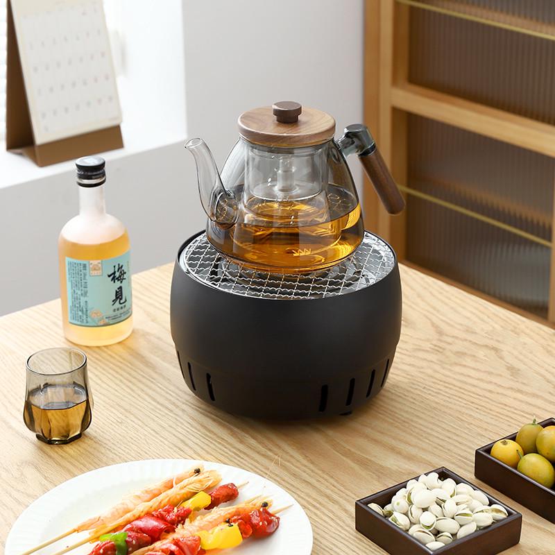 电烧水陶便携户外茶炉家用烧烤炉户外壶小型烤煮中式炉Z无烟铸铁