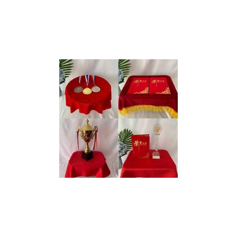 红布颁奖c托盘托盘盖布开业颁奖礼仪用品红盖布托盘布红色金丝绒
