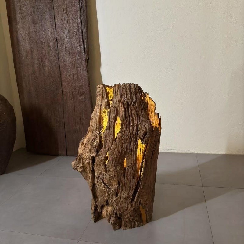 古旧老物件木桶空间装饰侘寂风艺术空间装饰古旧老物灯Y桶25125