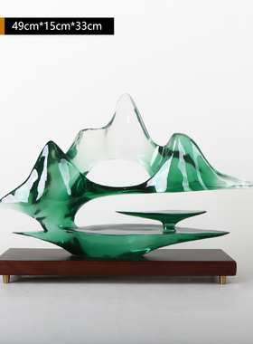 新中式假山摆件装饰品书柜t玄关客厅家居办公室现代售楼处软装摆