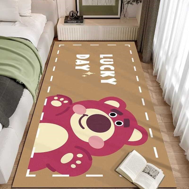2024新款f卧室床边地毯客厅卡通地垫房间耐脏阳台飘窗垫子防滑飘