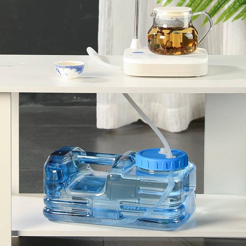 扁方形矮水桶家用茶几塑料桶小号功D夫茶具桶带盖子户外矿泉水储