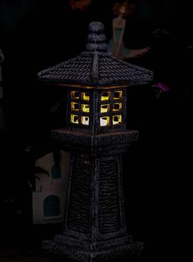 庭院石灯彷石装饰布置p造景餐厅灯塔插电户外太阳能花园宫灯摆件