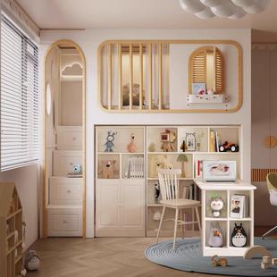 全实木上床下桌组合床家用儿童床男孩上下床实木高低床高护栏双人