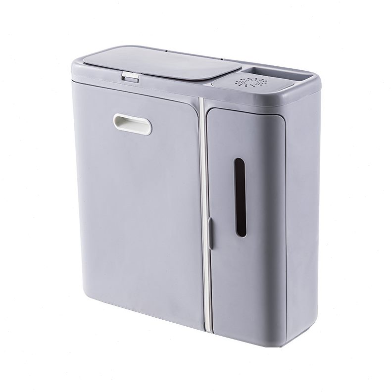 卫生间垃圾桶客厅壁挂式夹缝厨房新款纸篓厕所纸巾盒带盖家用一体