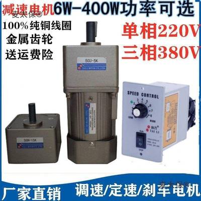 220V速电机微小型家用两相5电机马达65IK1200W120W20减400调速电W