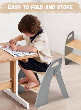 木制两步凳儿童浴室水槽台阶凳可折叠防滑两步凳坚固防滑儿童踏凳