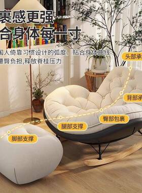 蛋壳摇椅人沙发厅客躺椅成阳人台逍遥椅家用懒休闲OTZ企鹅摇椅躺