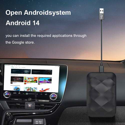 跨境热销无线CarPlay4+32安卓14智能盒子安卓Auto车机互联AI Box