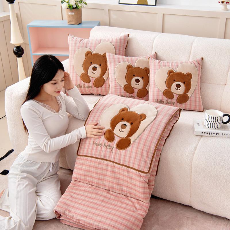 A全棉色抱枕被多功能二枕合一枕被子家用车抱载午睡靠垫52990110