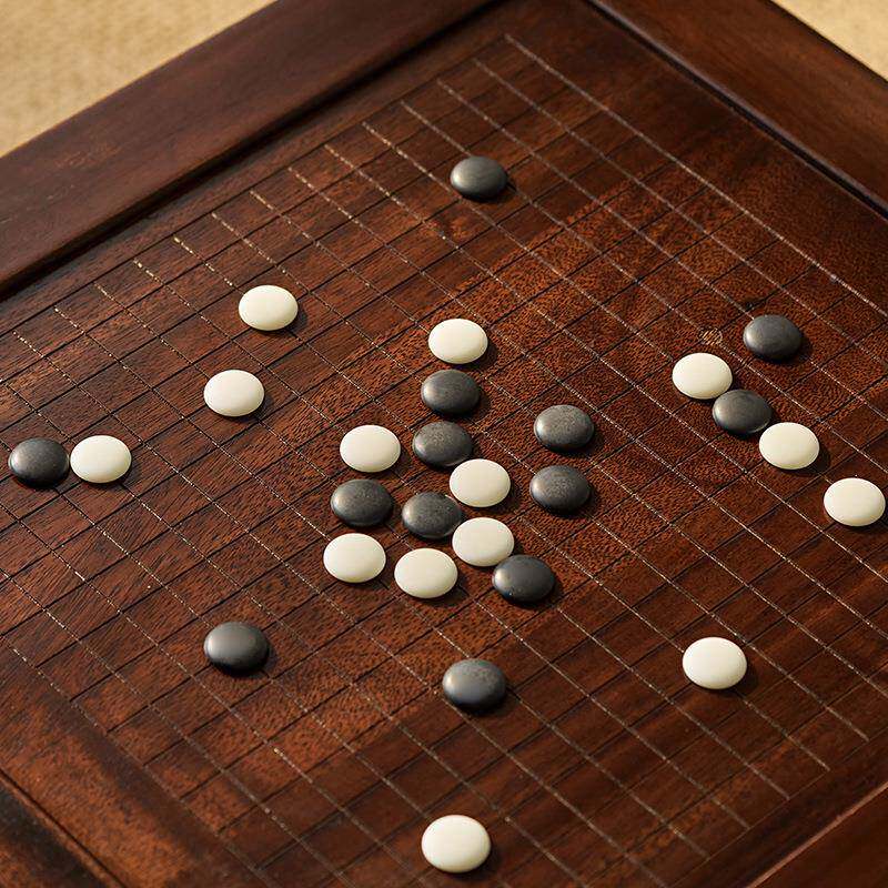 黑子胡桃榻木象棋围棋两用棋盘桌888五子棋下棋桌实米木榻飘窗小