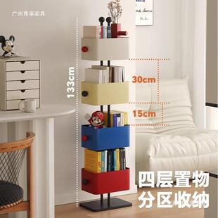 方盒架客厅家用落儿童地转角书置物架简易彩色LHN卧艺室铁杂志架