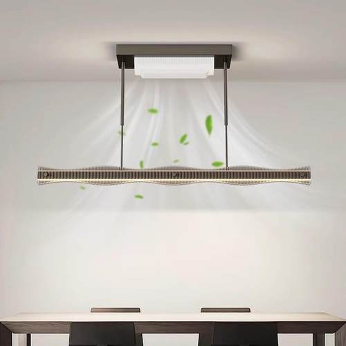 吸新款极简叶495式家用无风扇顶灯全光谱护眼中山灯具隐意形风扇