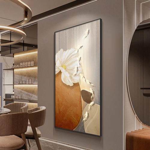 鱼图入户玄关好饰画轻寓装意现代奢挂画led灯画走廊S237142过道墙