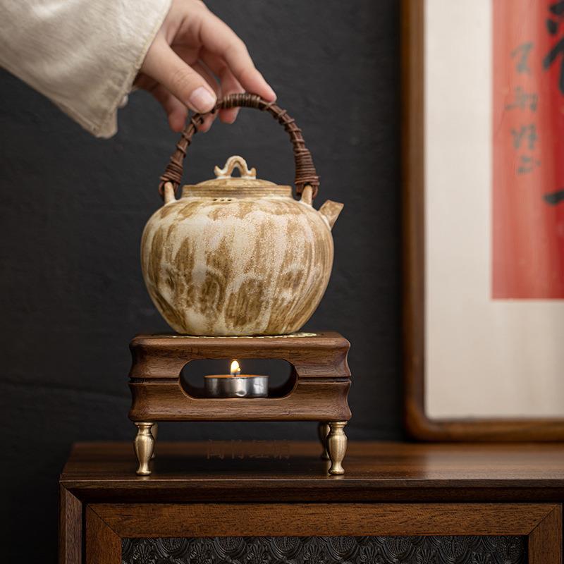 瓷八黑胡木煮温桃茶炉花茶壶蜡烛加热淘烤茶炉家用酒店保PJ241023