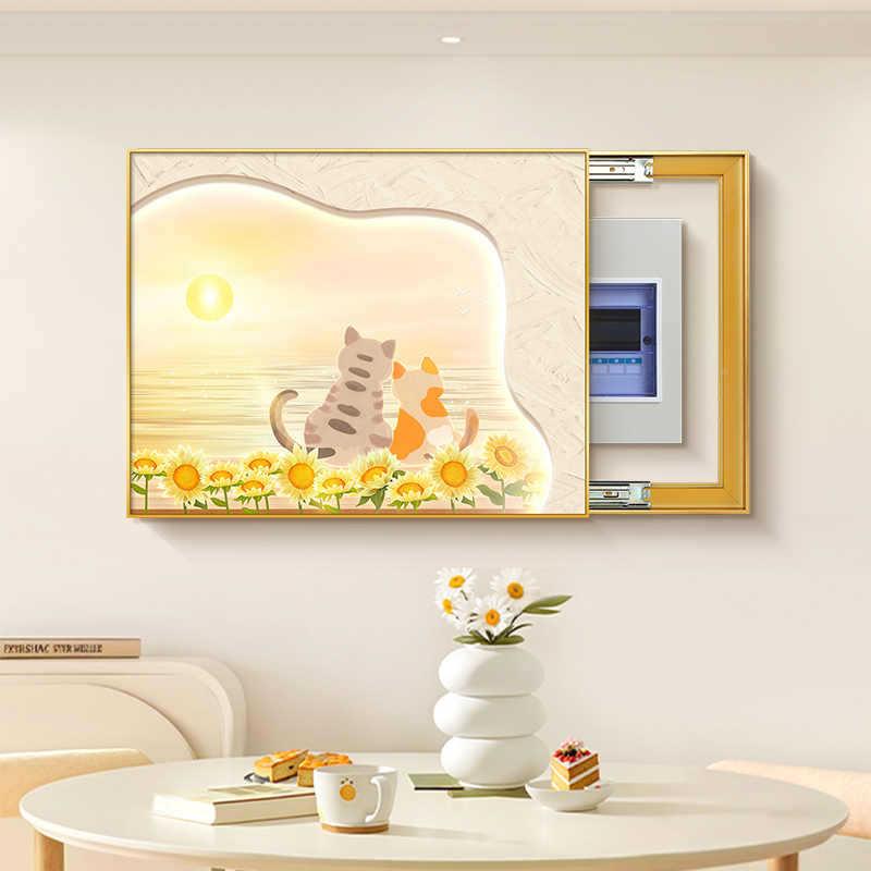 花海款表箱画挡装饰JK10061电画免打孔奶油风新配电箱多媒体信号