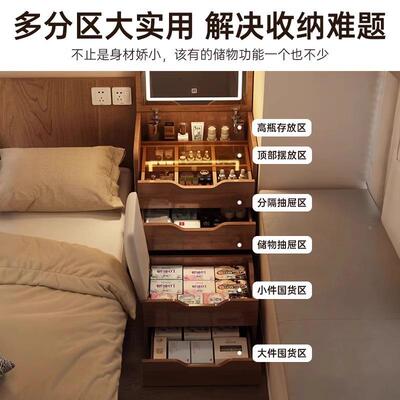 中实木梳妆户台小型卧室家用古风化妆桌书子简IIW约翻盖收纳柜一
