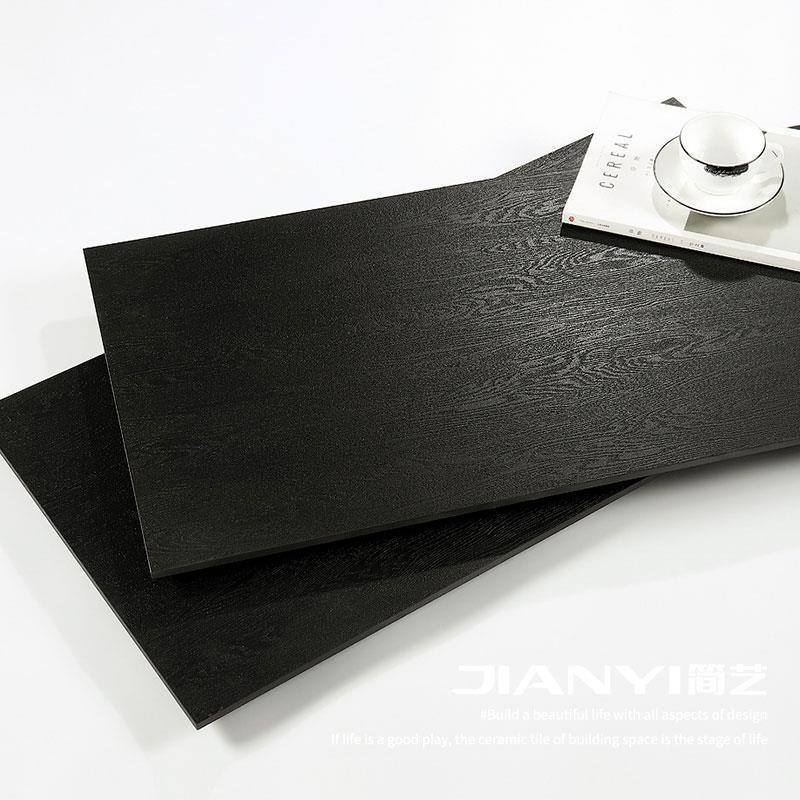 黑色全瓷通体砖乌木木纹砖客餐z厅仿实木地板砖民宿连锁店防滑地