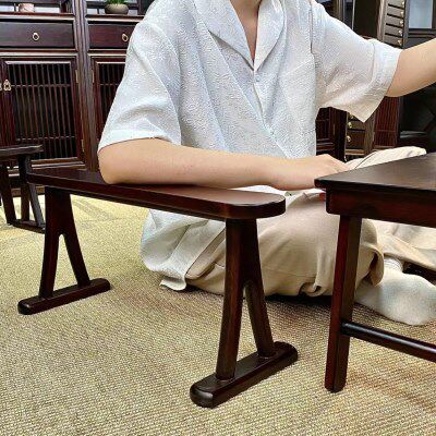 楠竹 中式凭几扶手榻榻米凭几小凭几古代床上靠几新中式侧椅