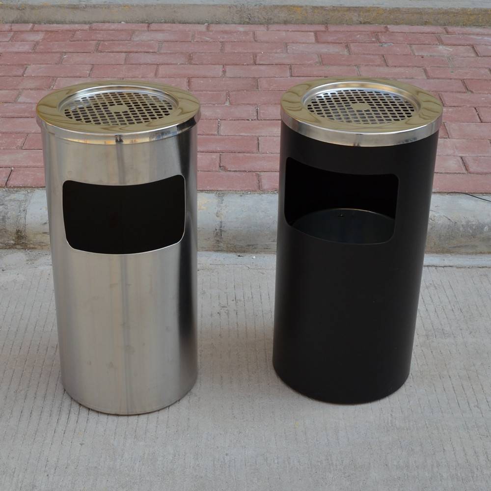 不锈钢圆形丽格桶酒店大堂物业楼梯口门口用垃圾桶加厚级可移动