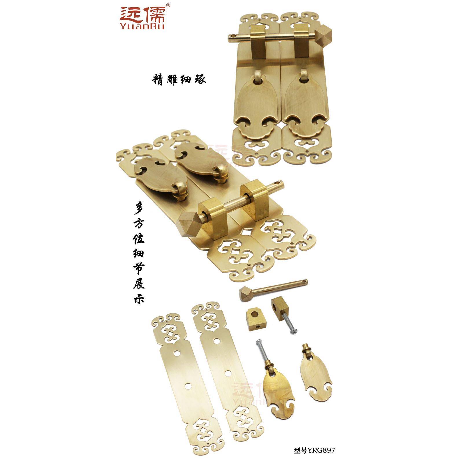 铜BDR雕中式仿古门白铜门条条书柜拉手古花形柜门铜把手Y典GR897