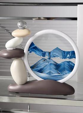 时来REE运转沙漏流画玄关沙桌面树脂件家居柜客厅酒柜电视装摆饰