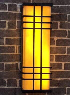 中式复古led壁灯仿云石酒店走廊壁灯 创意过道壁灯户外壁灯厂家