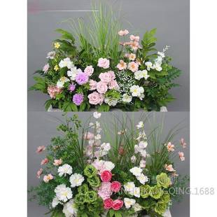 婚庆地排花森系花排饰置婚NVZ礼仿真花假花路引布花T装 花台艺莫奈