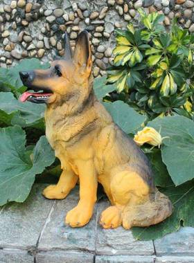 户牧外脂工艺品真小狼狗别墅庭院桌面摆件雕塑德国SZ-37LG仿树羊