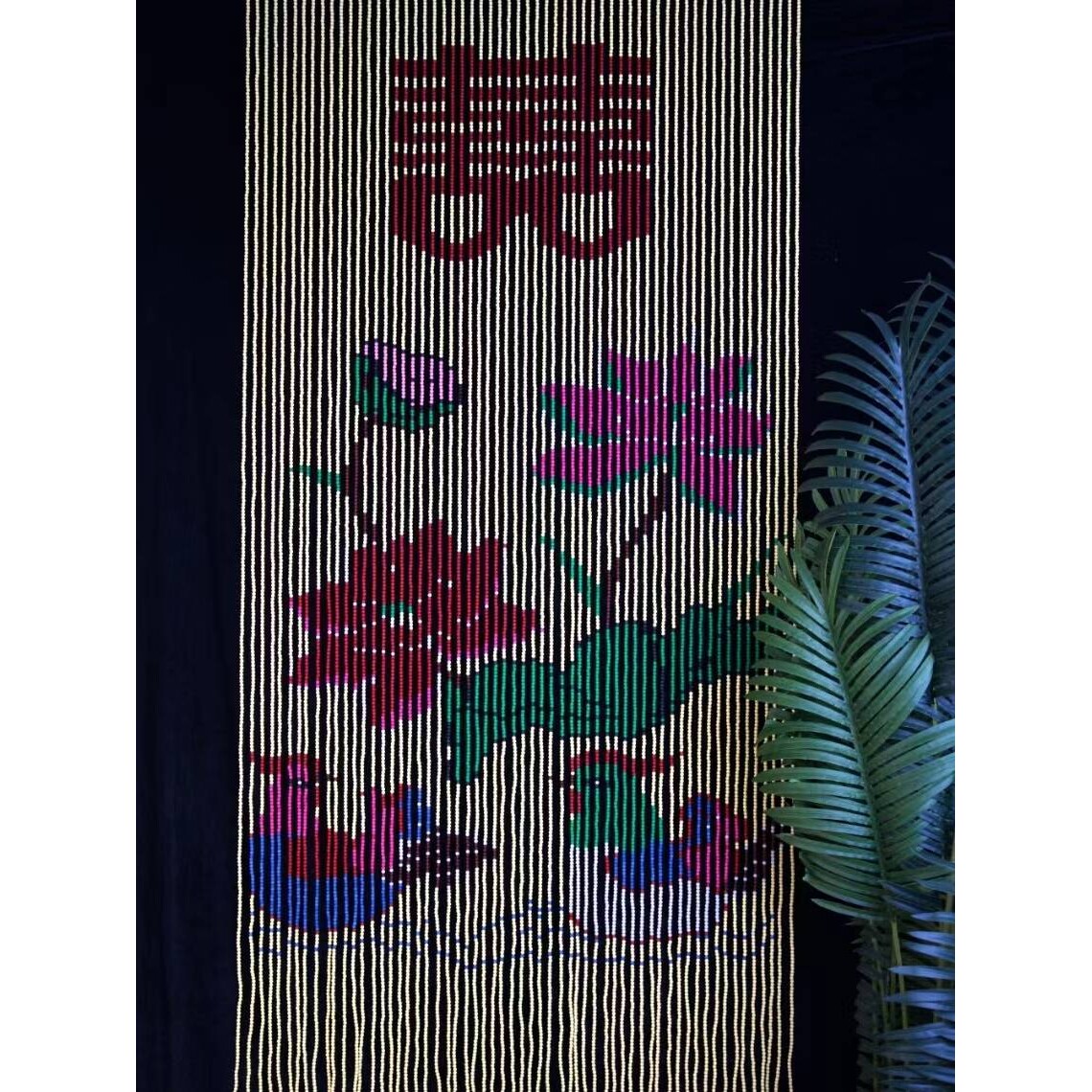 A10L新款纯手工门帘玄关隔断珠帘挂帘复古屏风卫生间挡卧室帘成品