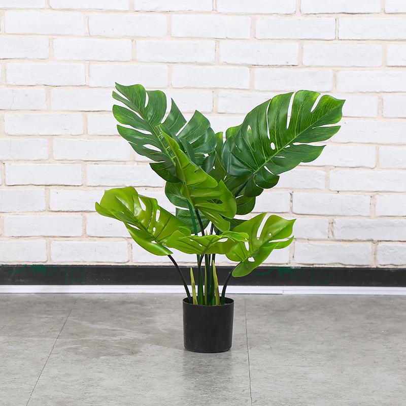 仿真树龟背竹绿件植装饰物植造景大/客型盆栽室内厅落地家居摆假