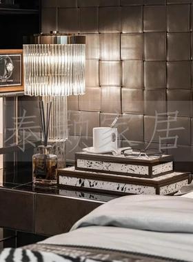 现代简约样板间室房摆件老人房相卧次卧床主头柜装饰品框真书