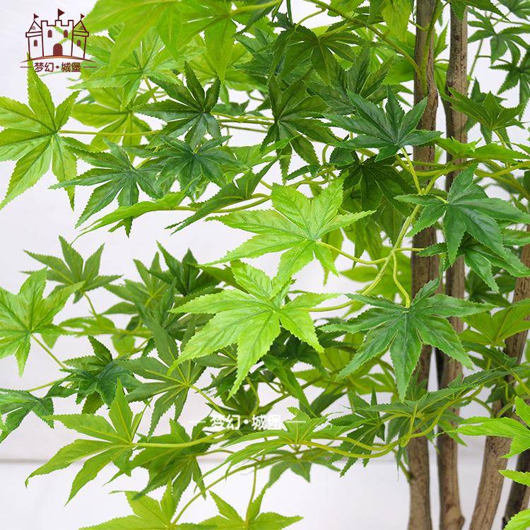 仿栽真枫树摆盆室内商场橱窗装枫树盆栽饰盆景真件绿枫仿植物落地