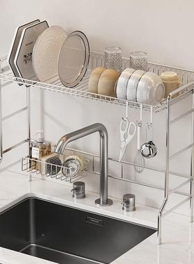置04不锈钢厨房水槽物架放碗架沥HS71洗碗3池上方晾碗碟架收纳架
