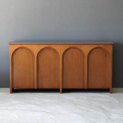 实木古柜复古餐边柜家玄柜圆用拱门客厅关实木餐YSL23-07边柜南中