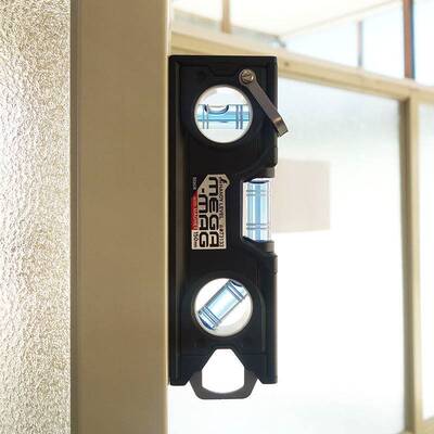 亲和测定企鹅牌高精度便携水平尺3管水平45/90°挂钩10/15cm73130