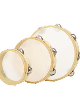 打击器手鼓木质乐铃鼓手儿童舞蹈音乐教具手拍鼓摇铃JRB6鼓寸8寸1