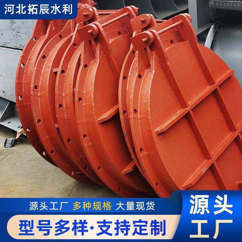 拍铸铁圆门水理管道135侧翻式污拍门镶铜法兰式圆形铸铁圆拍处门