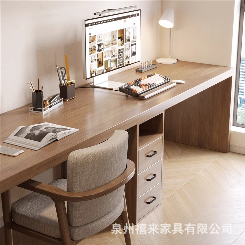 实木双人电脑桌卧室儿童学习桌书桌学生家用简约现代沙发后长条桌