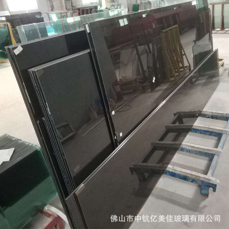 厂家黑色钢化玻璃长方形茶几圆形餐桌桌面家用钢化玻璃